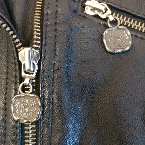 Women's Medium M lew magram COLLECTION NEW YORK Leather Vest 97655 Very Rare - Picture 7 of 8